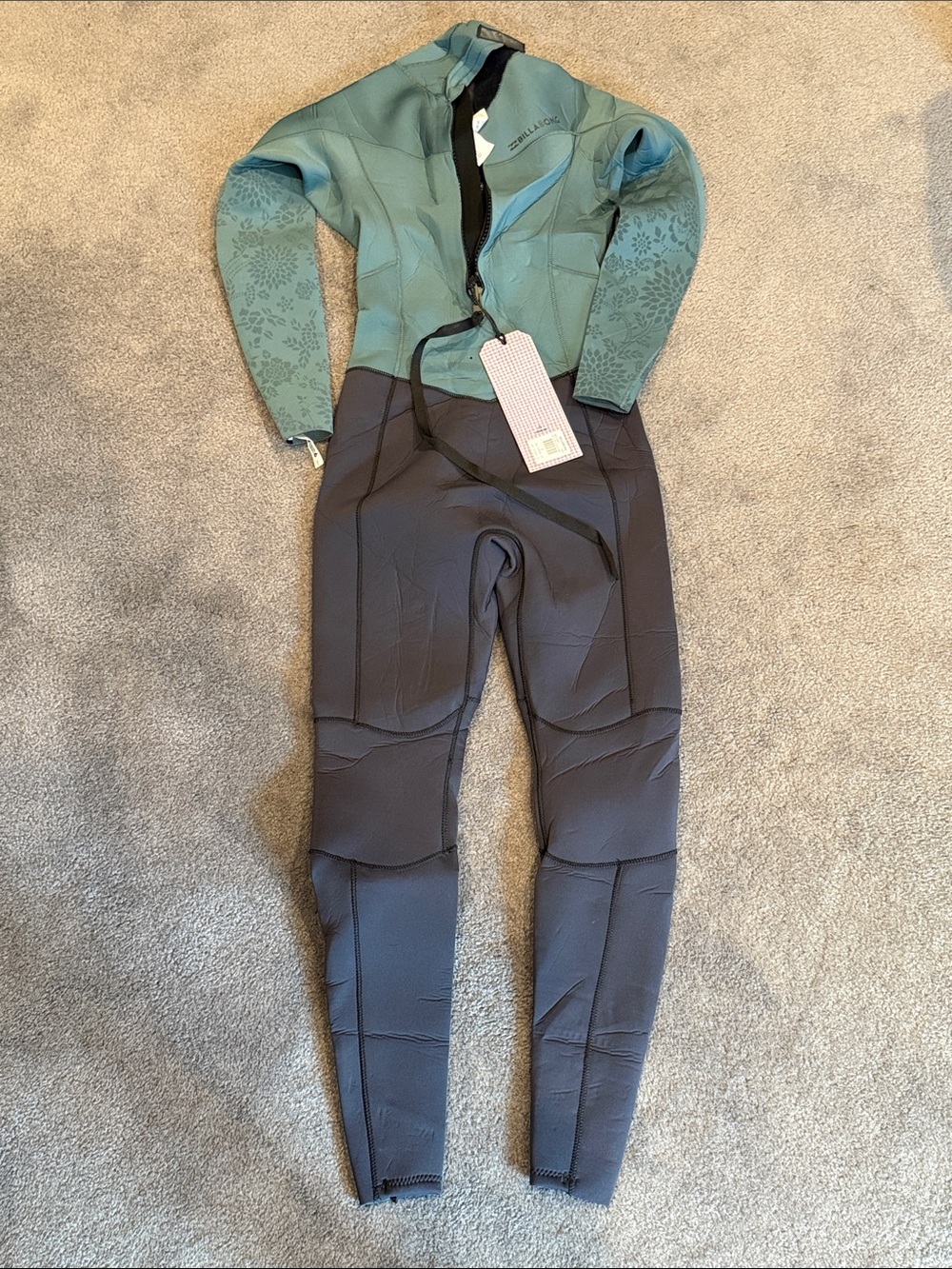 Billabong Teal and Black Full-Length Wetsuit